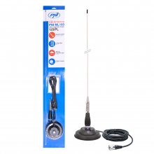 Антена CB PNI ML100, дължина 100 см, 26-30MHz, 250W, включен магнит 125 мм Антена CB PNI ML100, дължина 100 см, 26-30MHz, 250W, включен магнит 125 мм